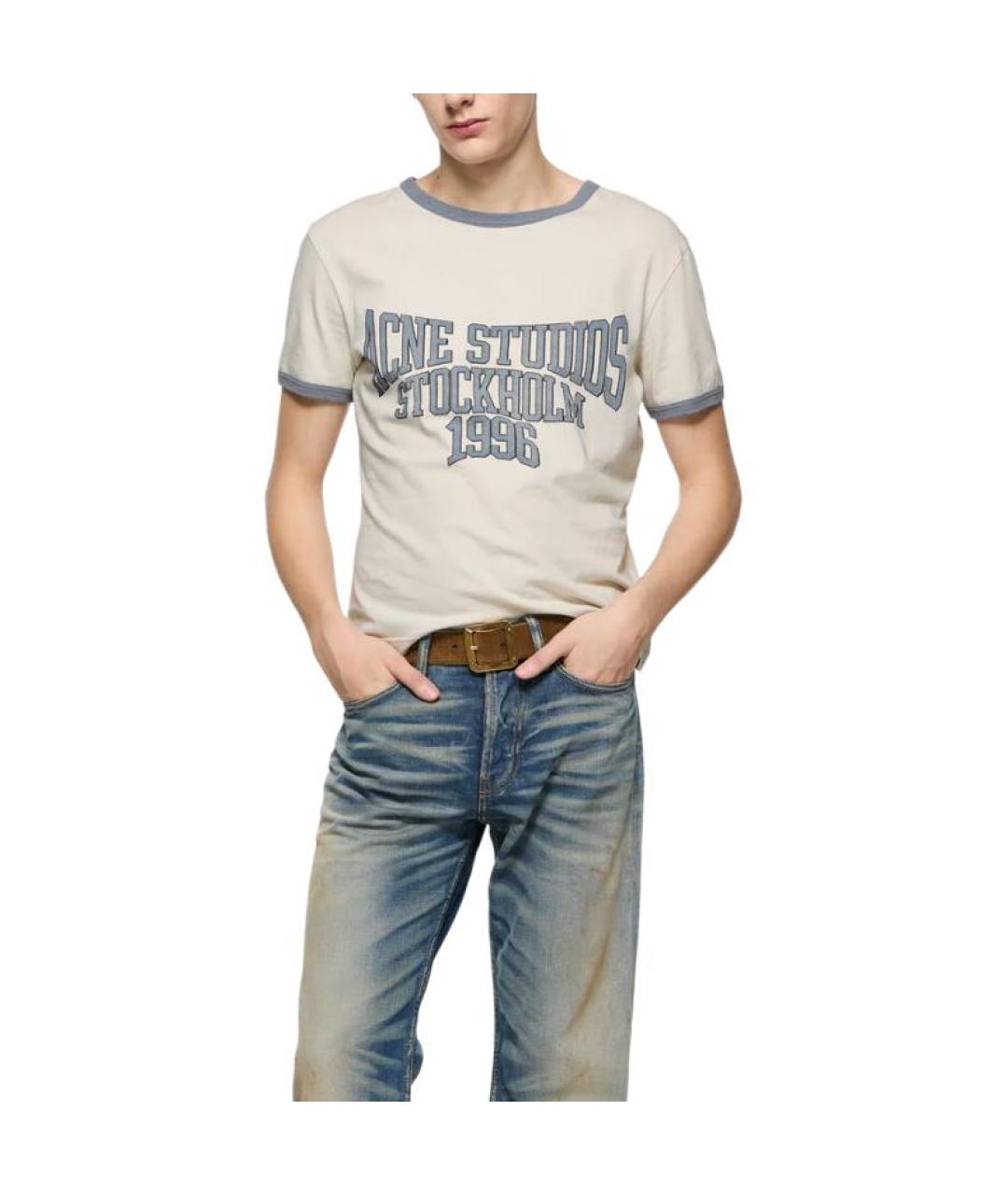 ACNE STUDIOS Серая хлопковая футболка, фото 3