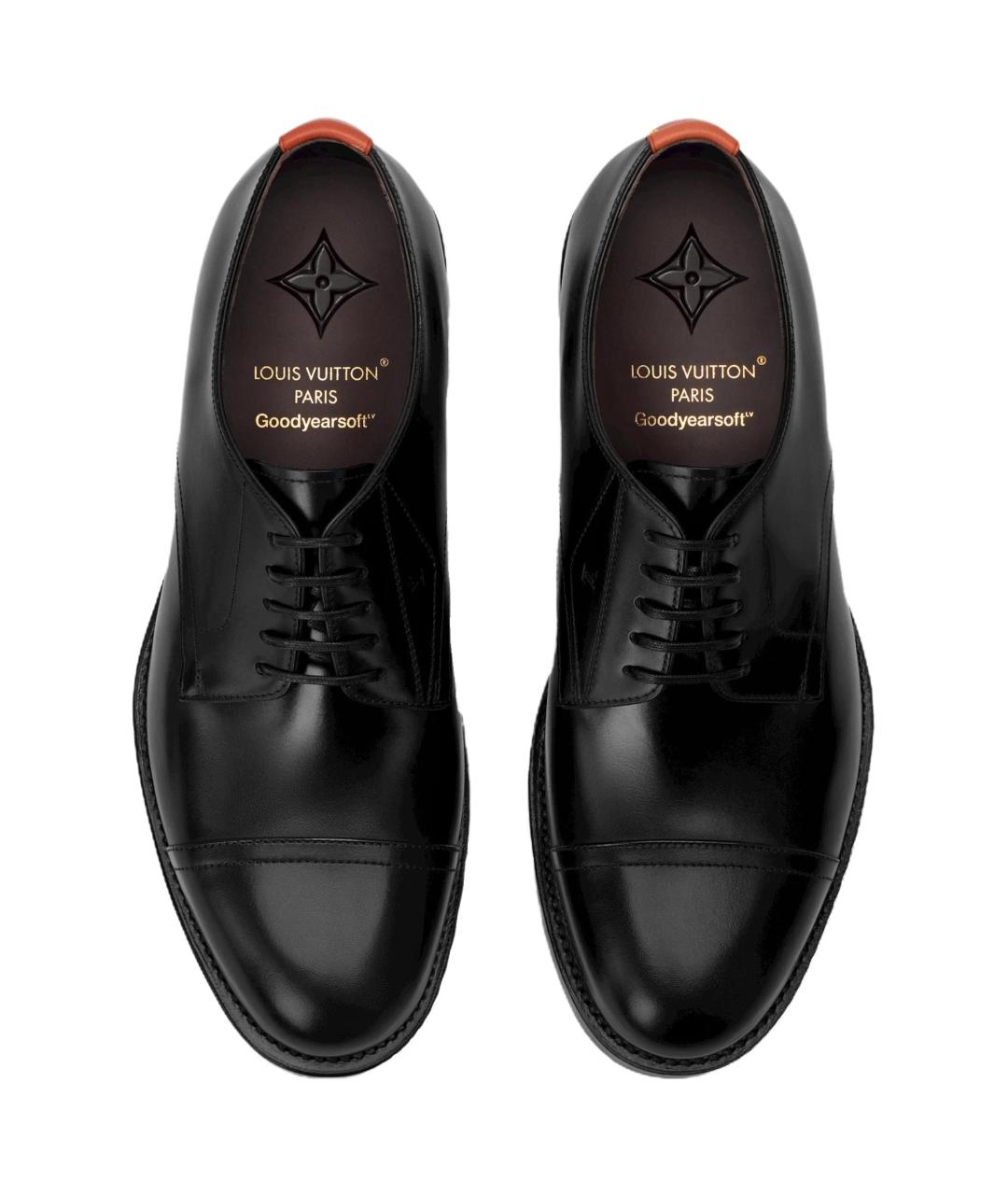 LOUIS VUITTON Черные кожаные туфли, фото 4