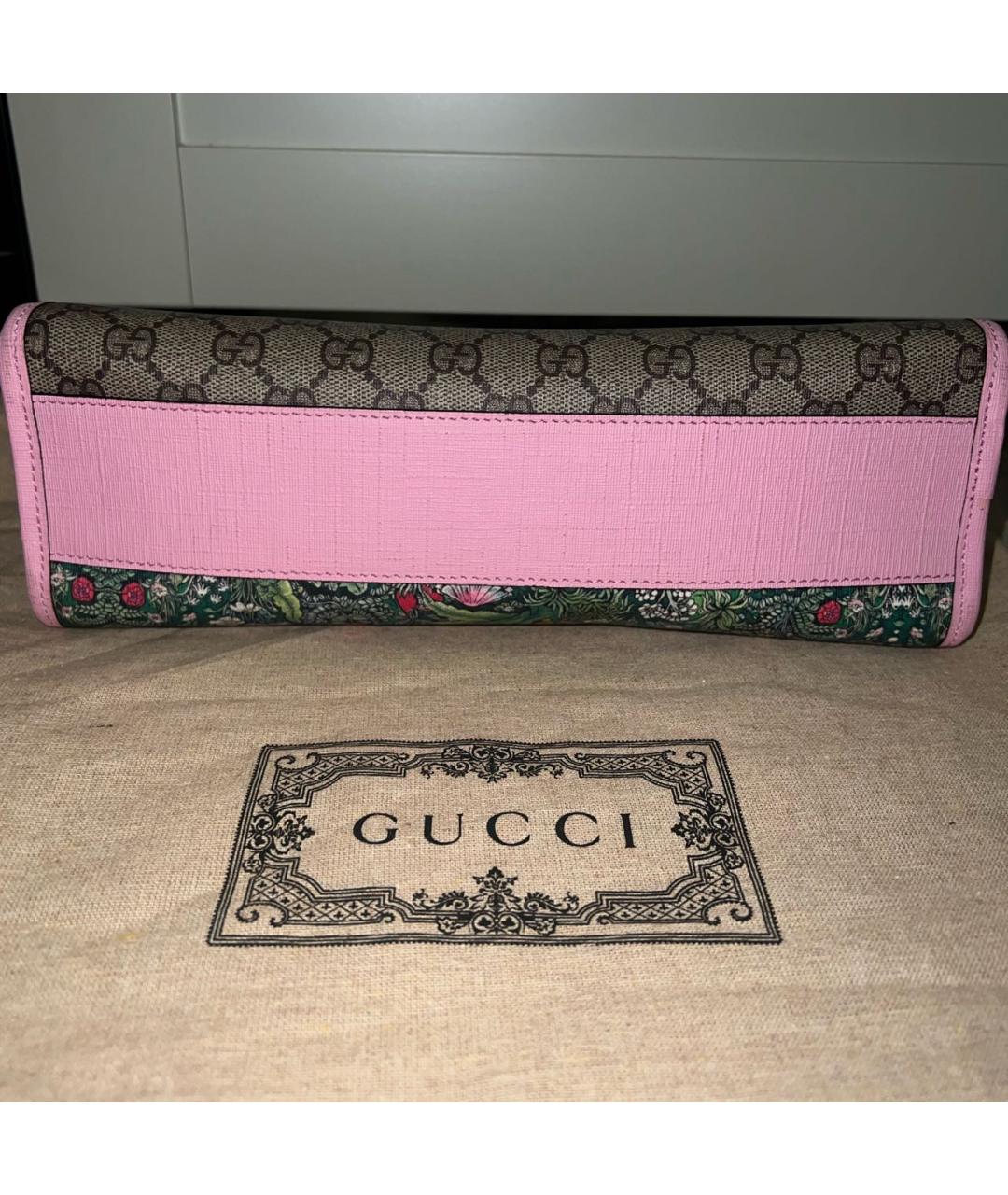 GUCCI Бежевая канва сумка с короткими ручками, фото 5