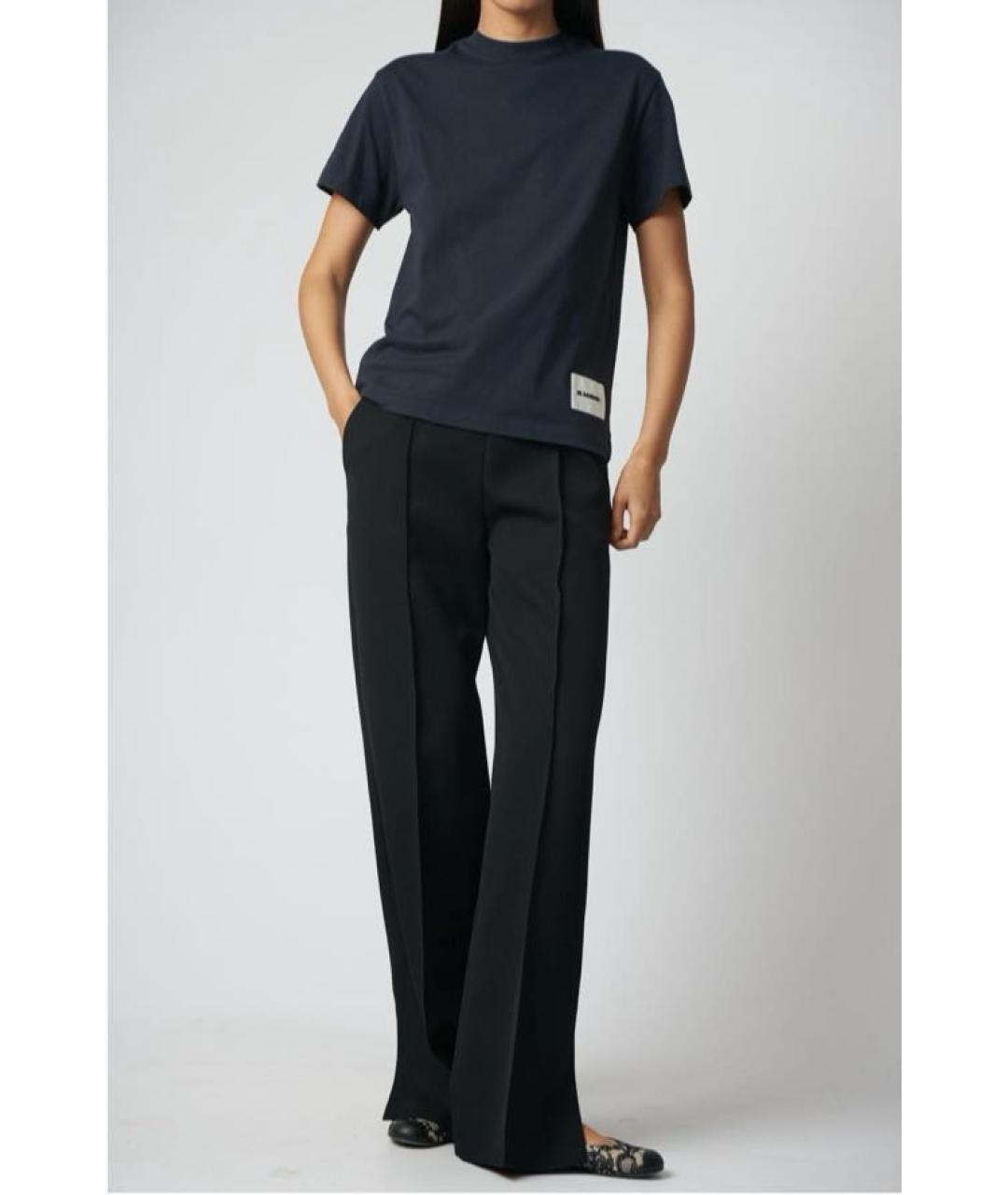 JIL SANDER Темно-синяя хлопковая футболка, фото 8