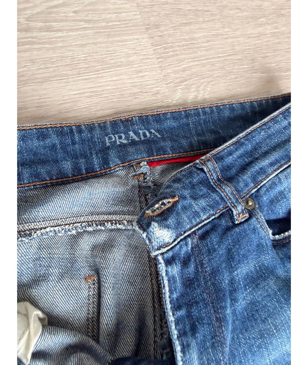 PRADA Синие хлопковые джинсы слим, фото 3
