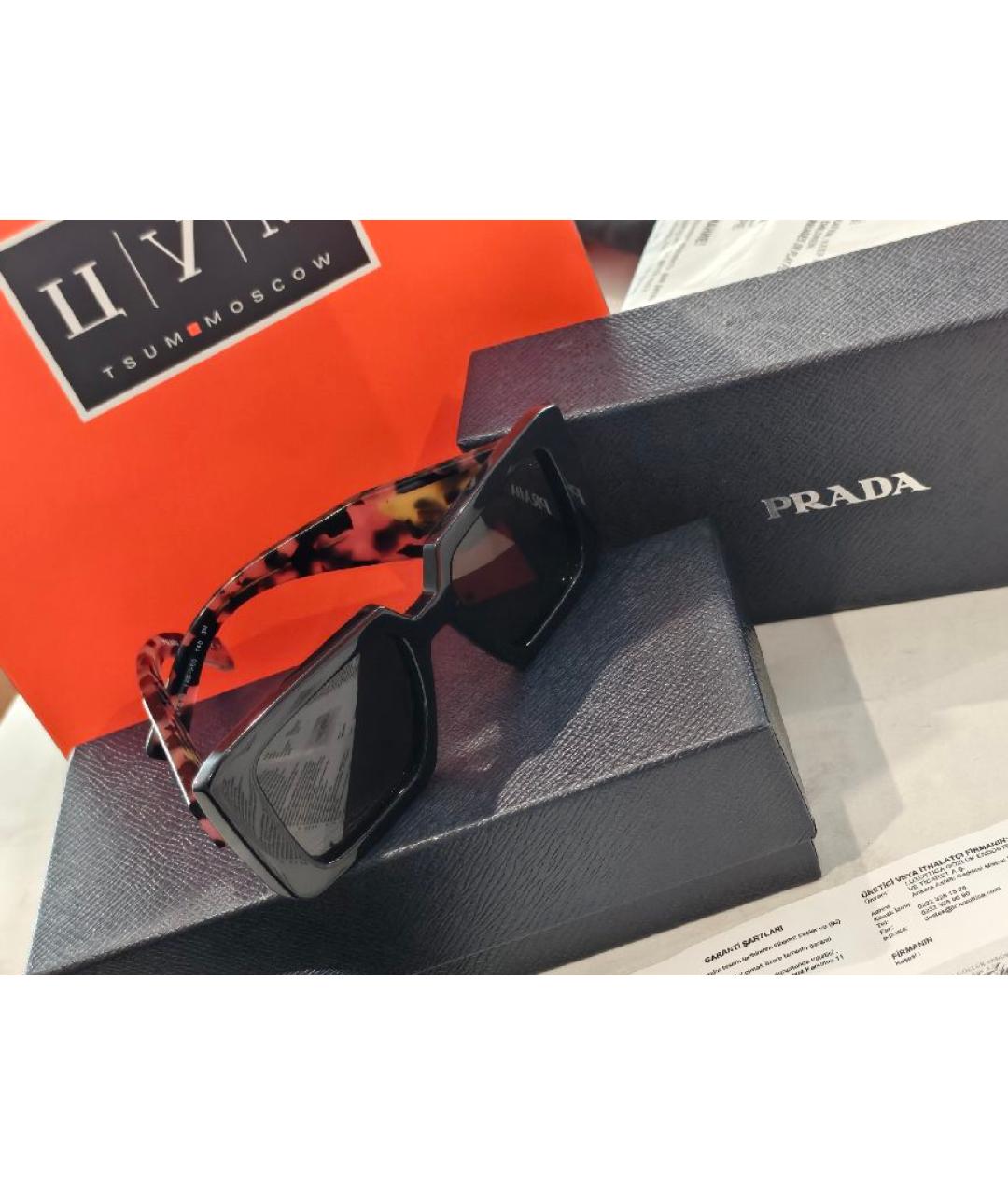 PRADA Черные пластиковые солнцезащитные очки, фото 8