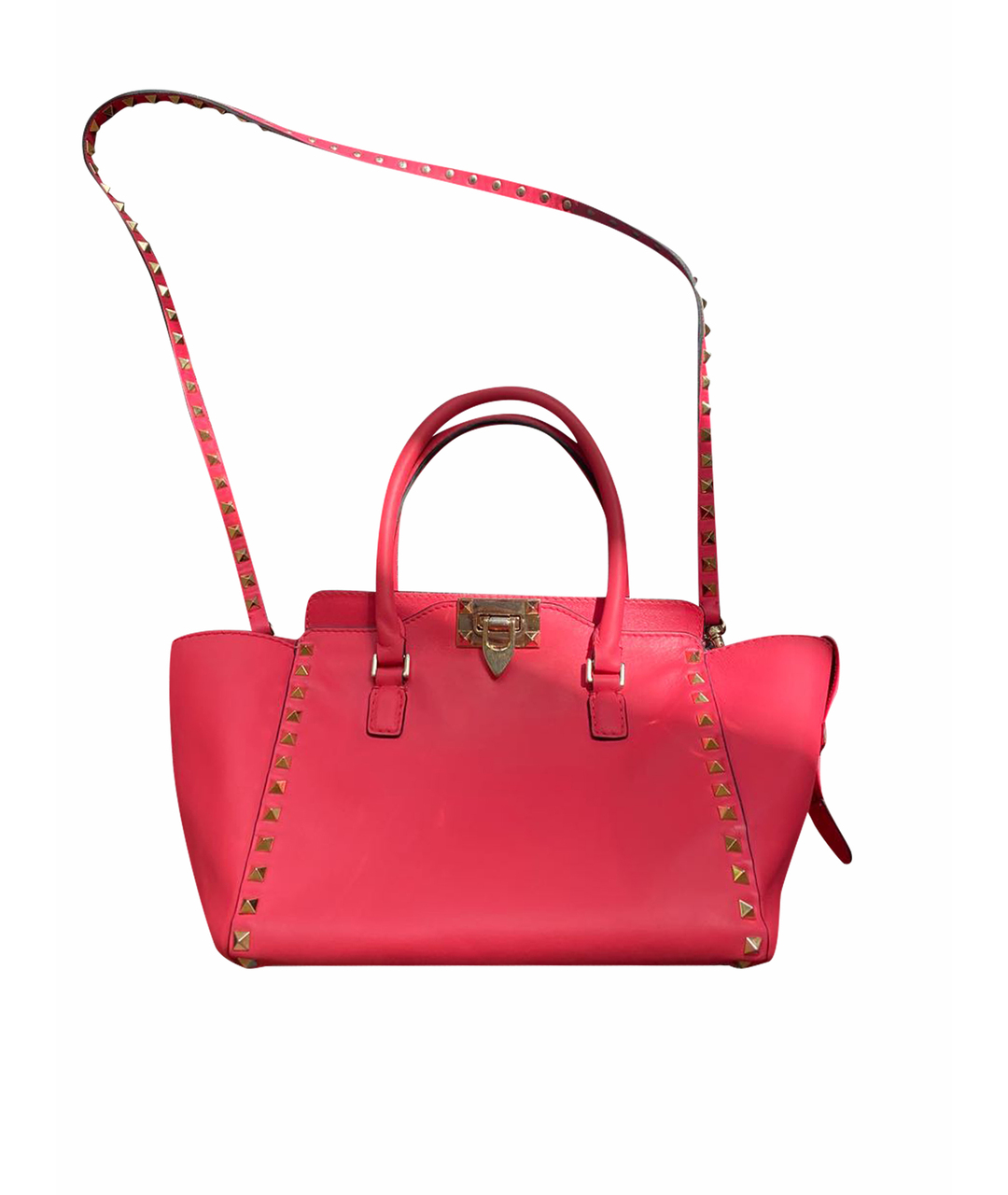 VALENTINO Розовая кожаная сумка тоут, фото 1