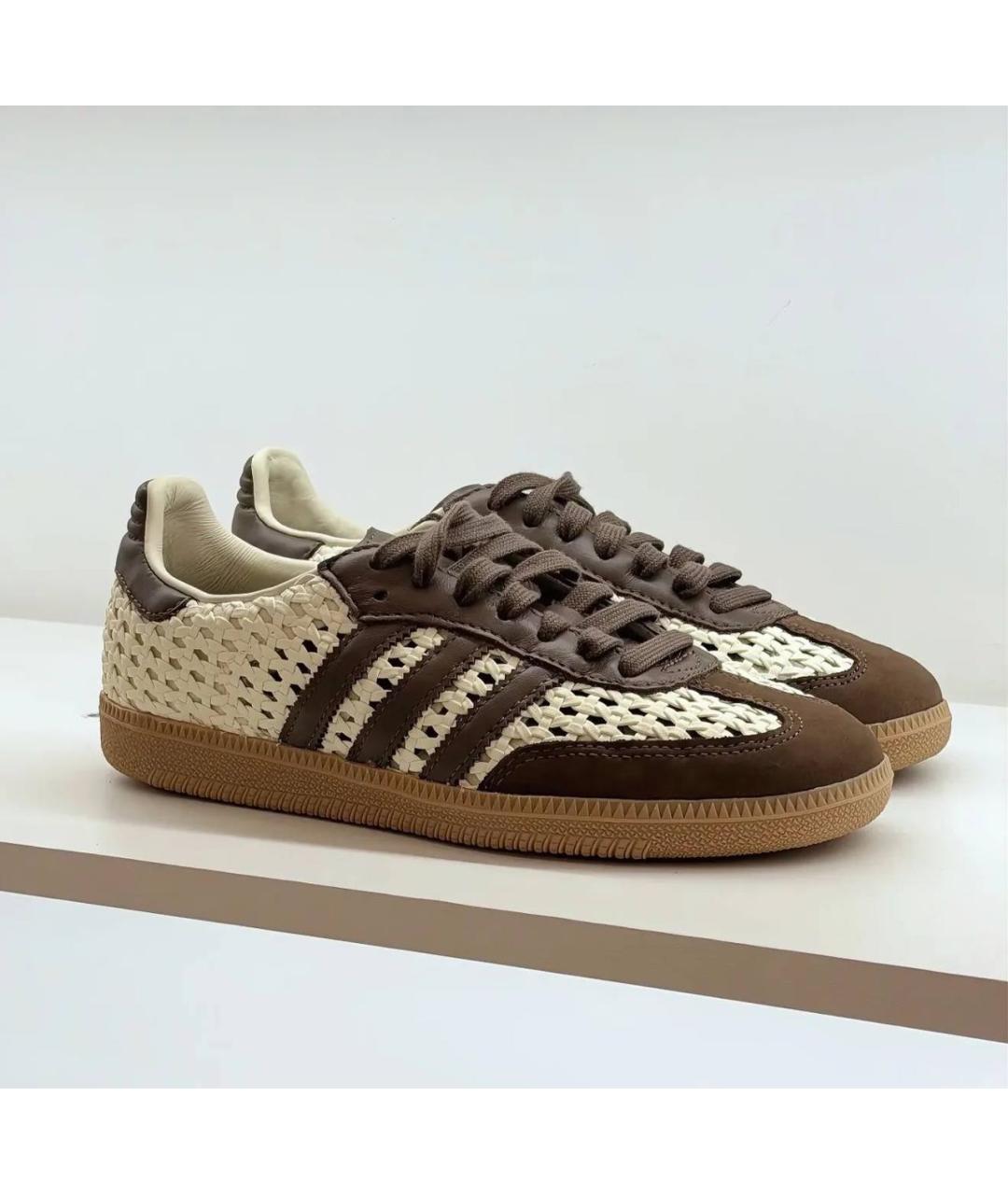 ADIDAS Коричневые кожаные кеды, фото 7