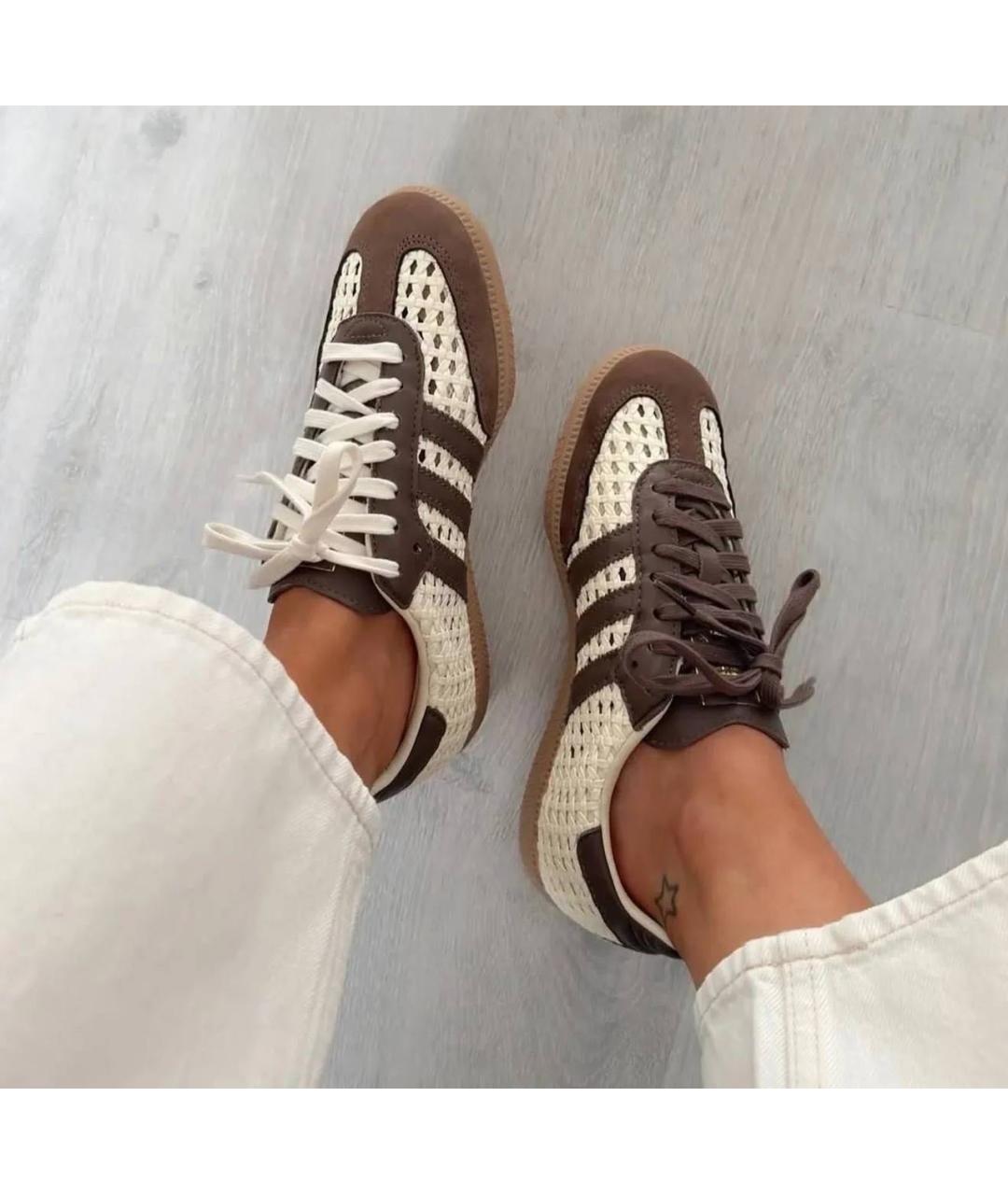 ADIDAS Коричневые кожаные кеды, фото 3