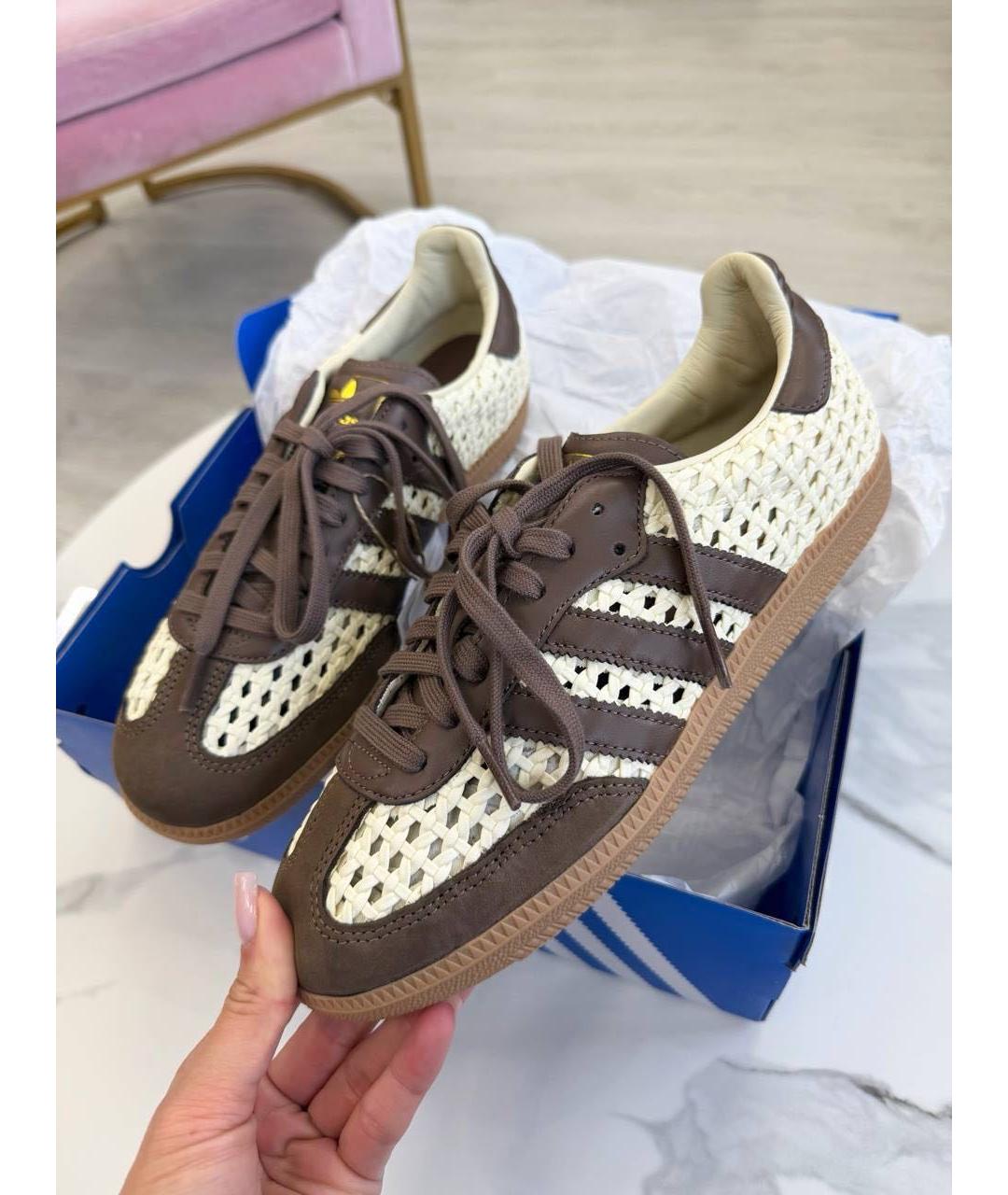 ADIDAS Коричневые кожаные кеды, фото 5