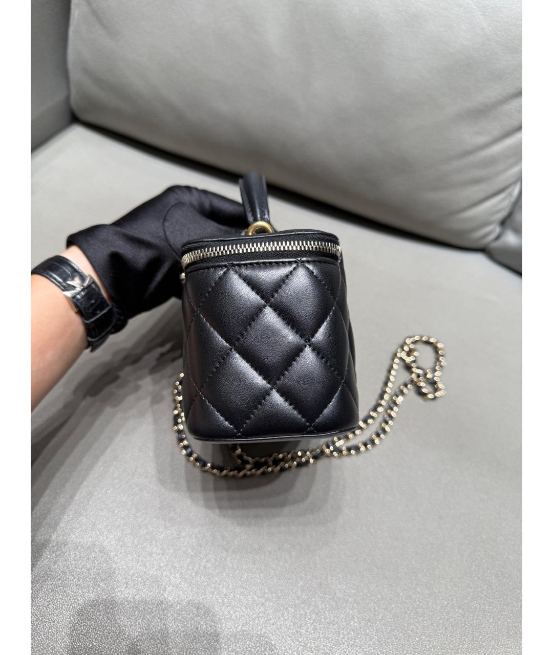 CHANEL Черная кожаная сумка через плечо, фото 4