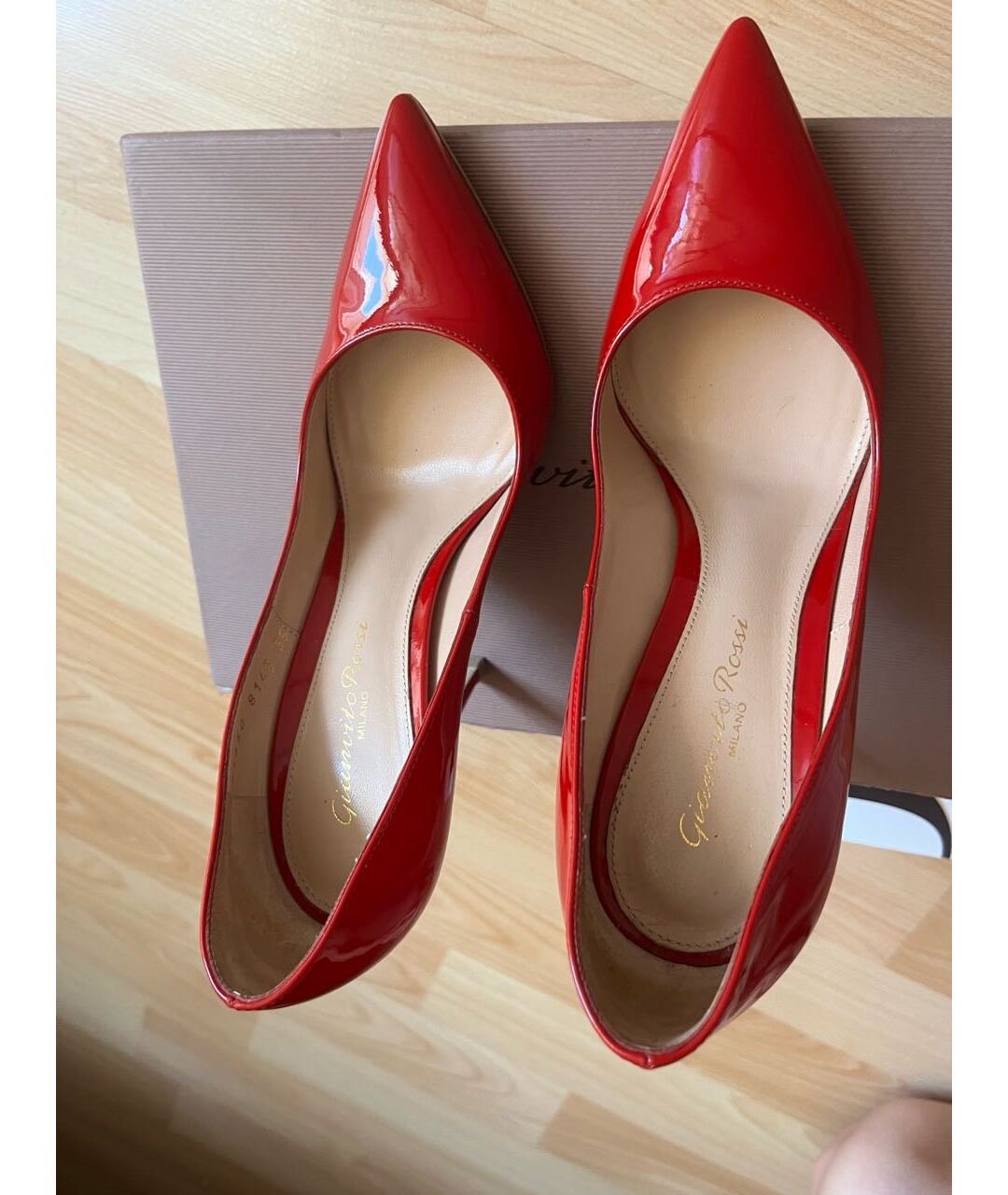 GIANVITO ROSSI Красные туфли из лакированной кожи, фото 4