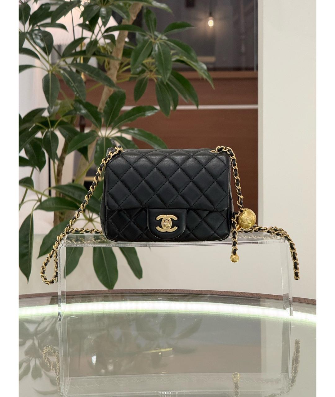 CHANEL Черная кожаная сумка через плечо, фото 8