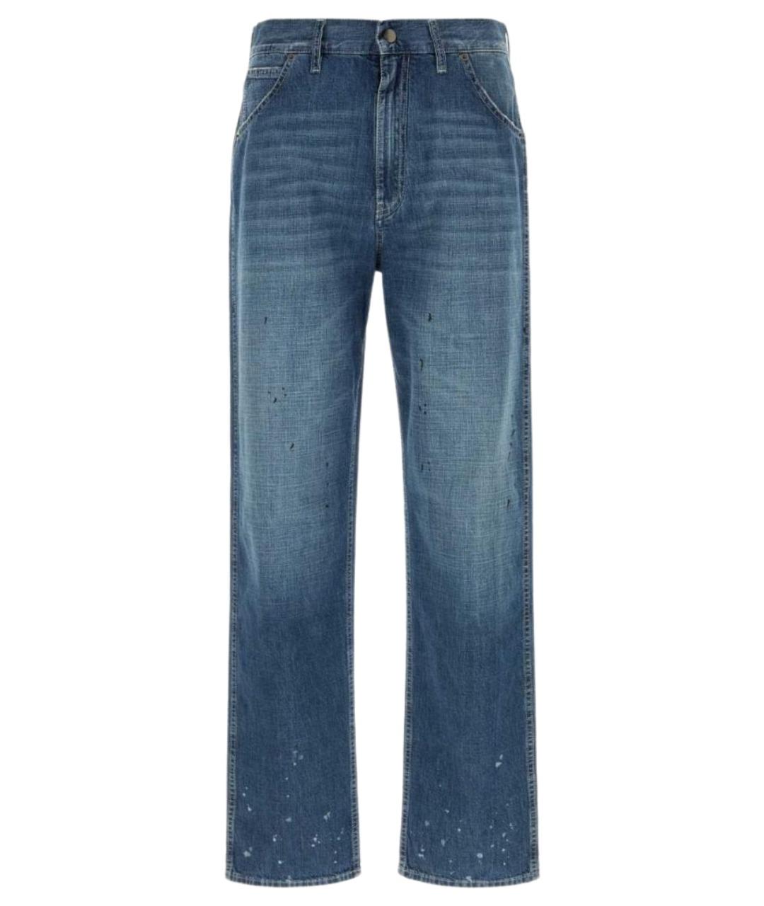 MAISON MARGIELA Синие хлопковые прямые джинсы, фото 1