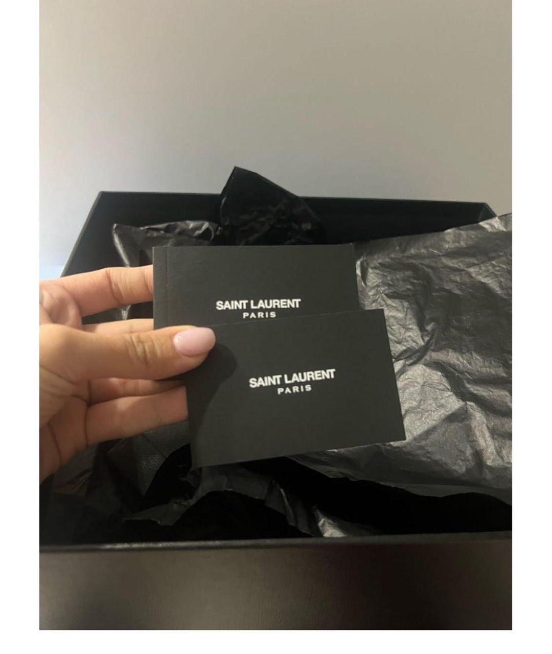 SAINT LAURENT Красные бархатные босоножки, фото 5