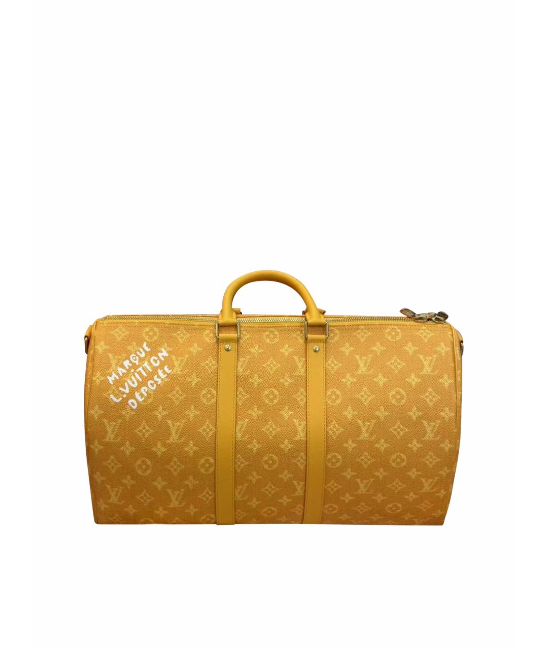 LOUIS VUITTON Желтая сумка тоут из искусственной кожи, фото 1