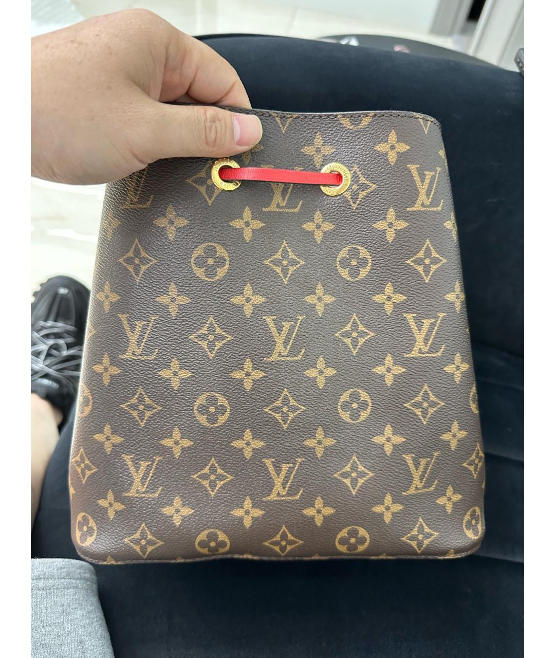 LOUIS VUITTON Коричневая сумка через плечо из искусственной кожи, фото 4
