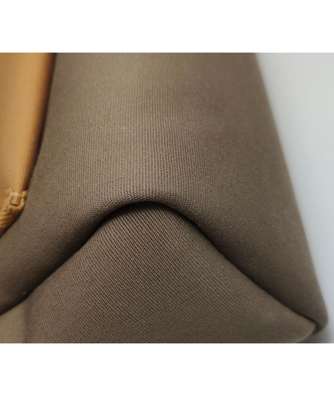 HERMES Коричневая жаккардовая сумка тоут, фото 8