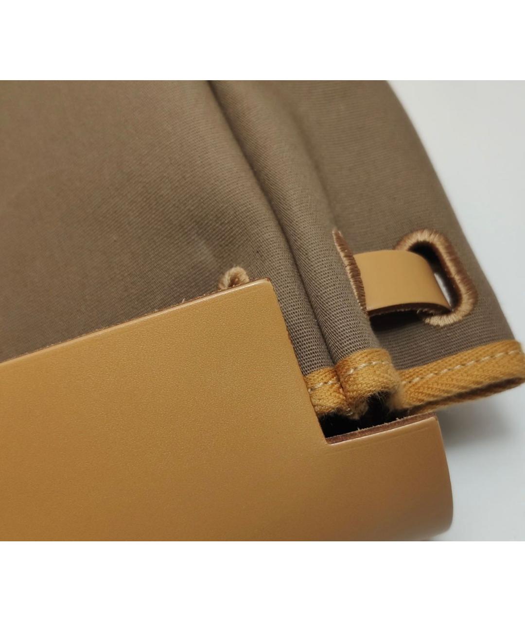 HERMES Коричневая жаккардовая сумка тоут, фото 7
