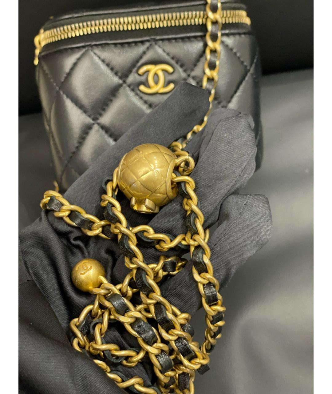 CHANEL Черная кожаная сумка через плечо, фото 6