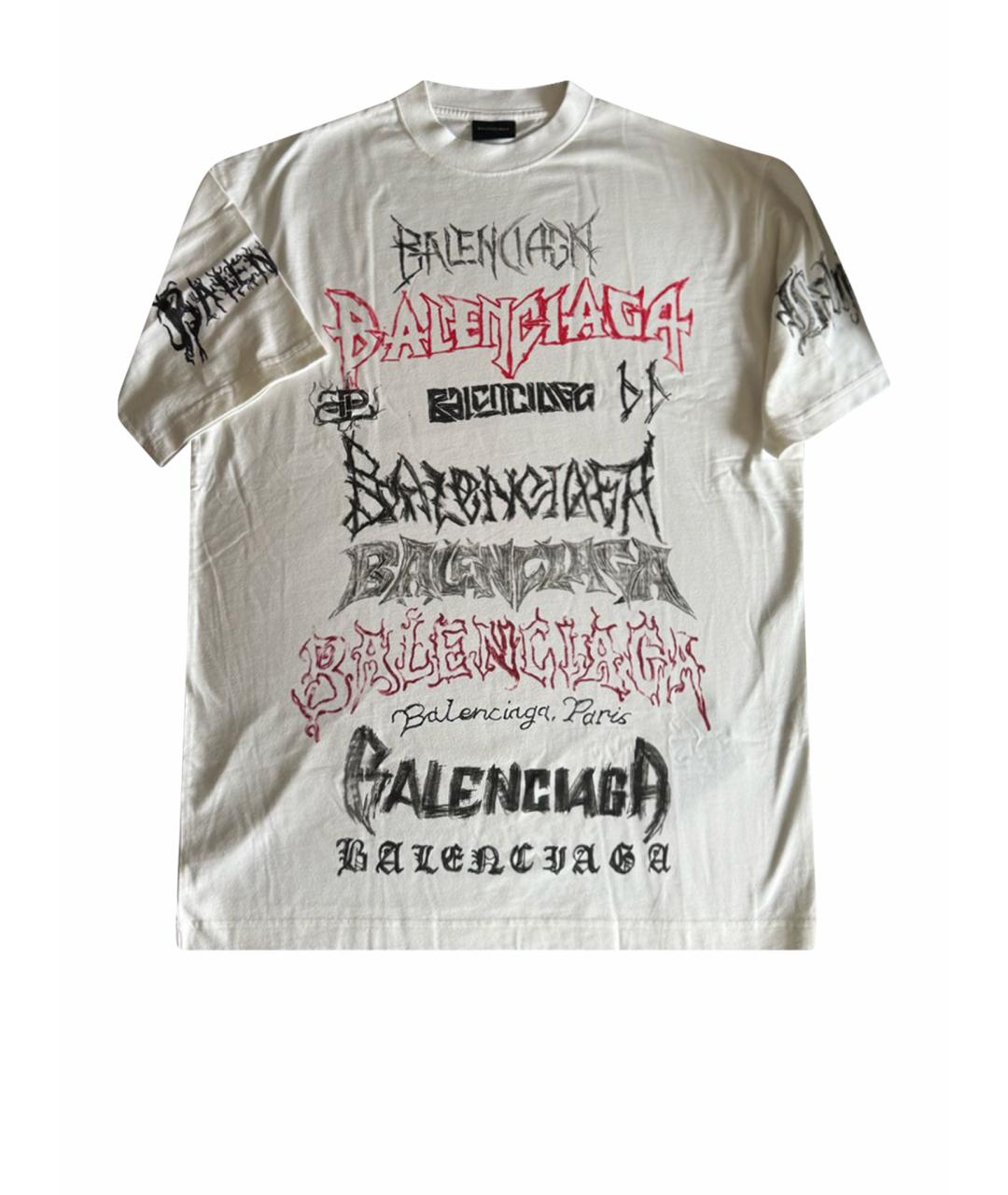 BALENCIAGA Белая хлопковая футболка, фото 1