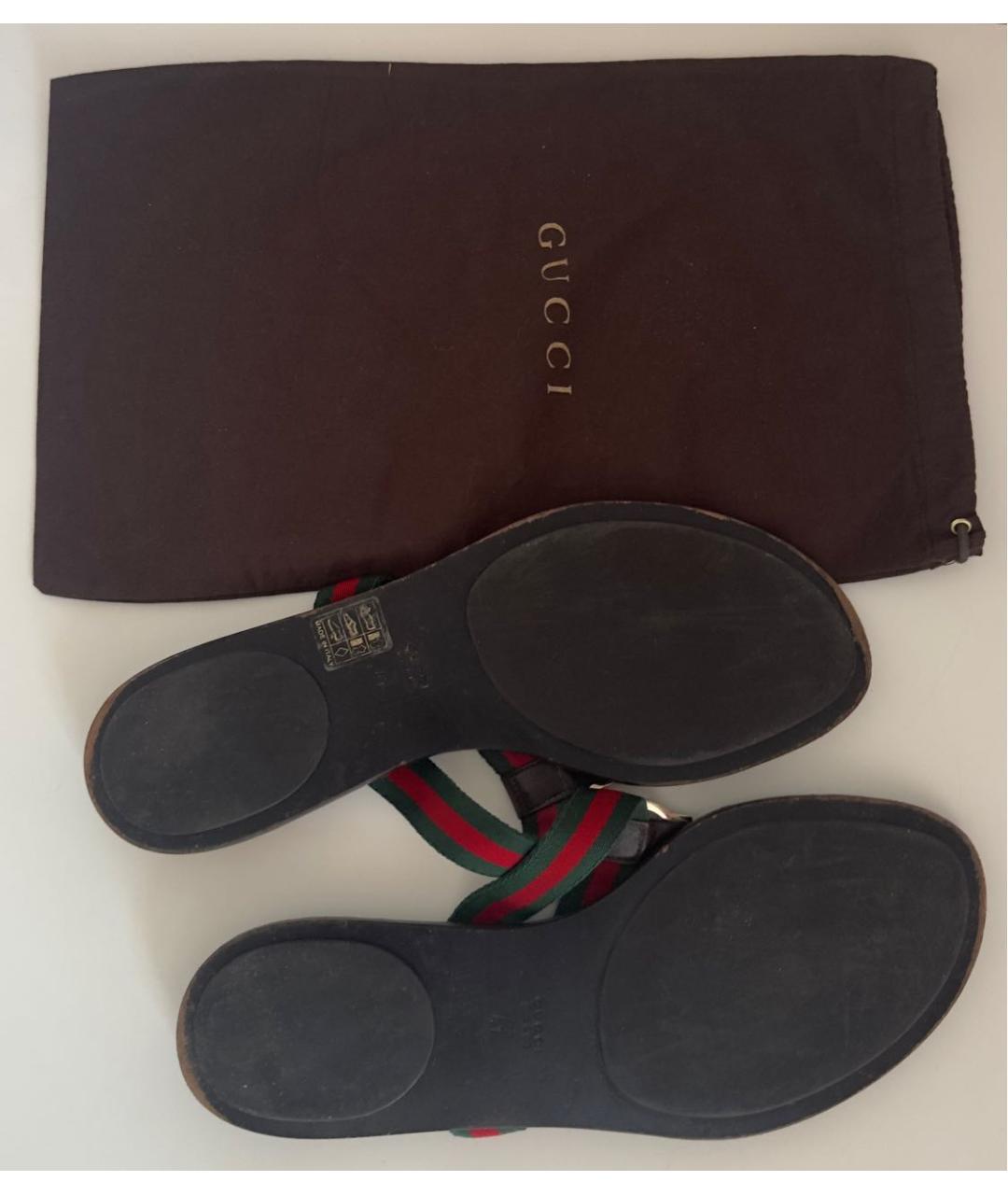 GUCCI Коричневые шлепанцы, фото 3