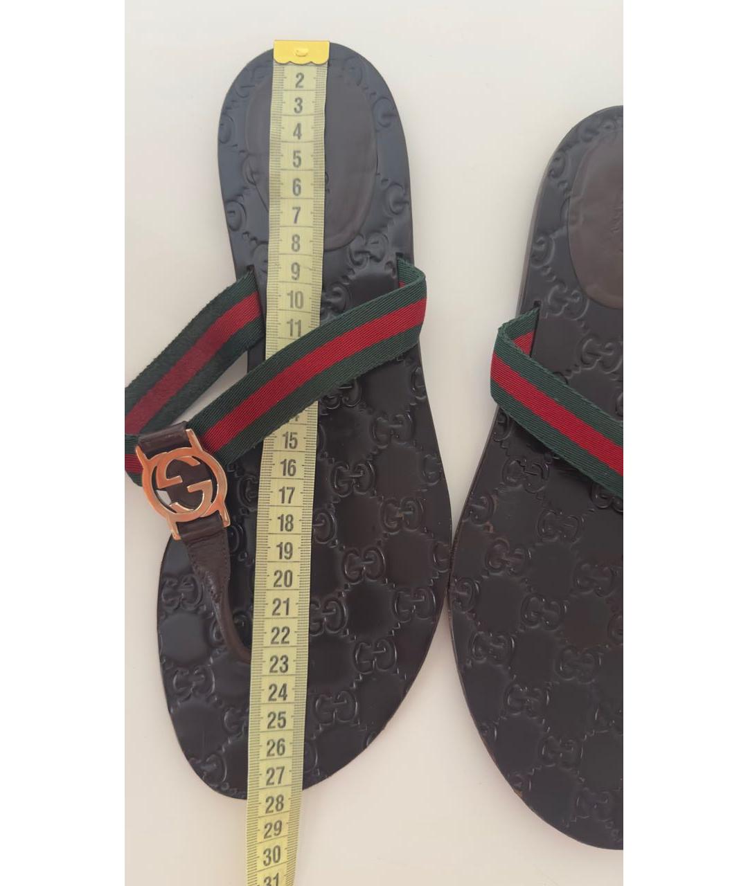 GUCCI Коричневые шлепанцы, фото 4