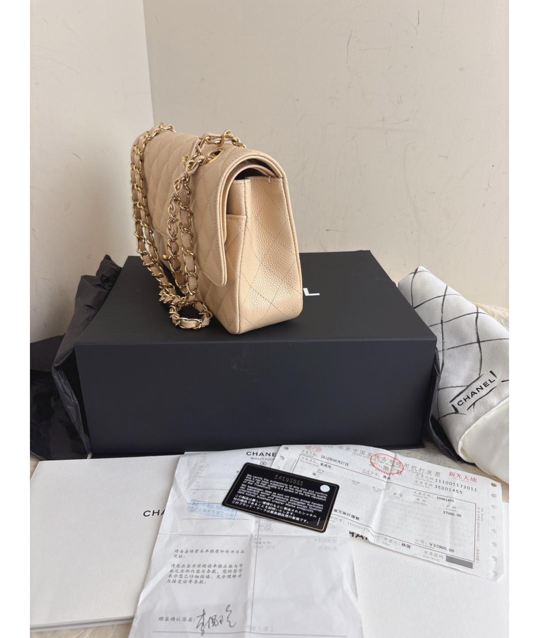 CHANEL Хаки кожаная сумка через плечо, фото 4