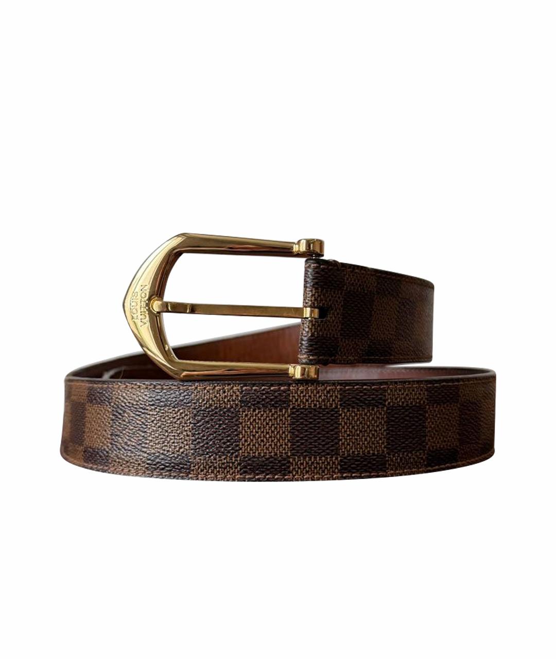 LOUIS VUITTON Коричневый кожаный ремень, фото 6