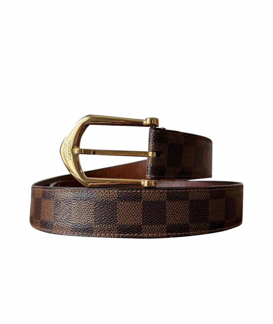 LOUIS VUITTON Коричневый кожаный ремень, фото 1