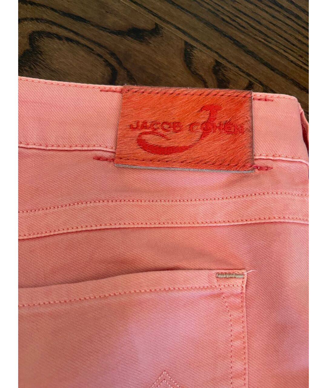 JACOB COHEN Розовые хлопковые брюки узкие, фото 4