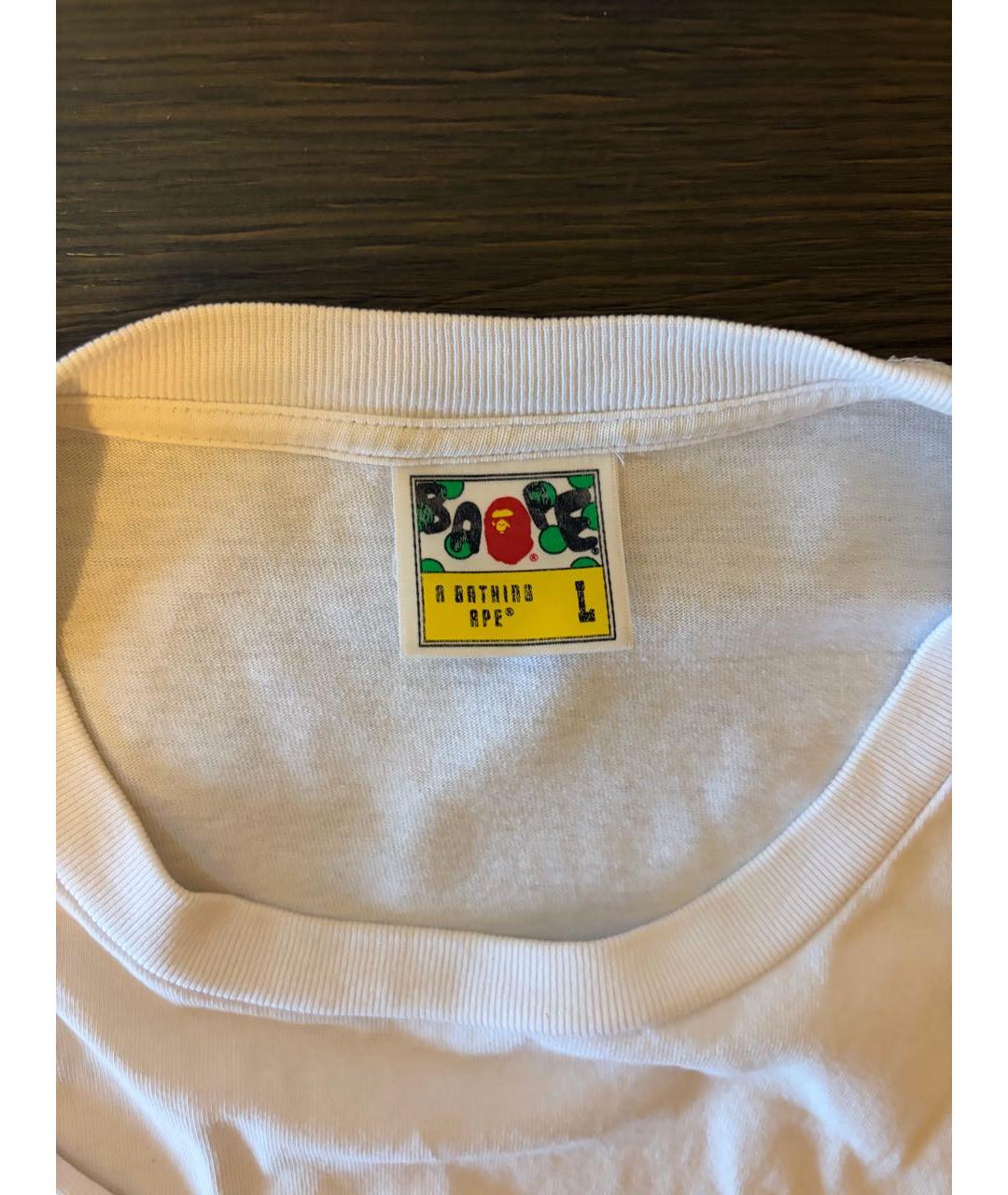 A BATHING APE Белая хлопковая футболка, фото 2