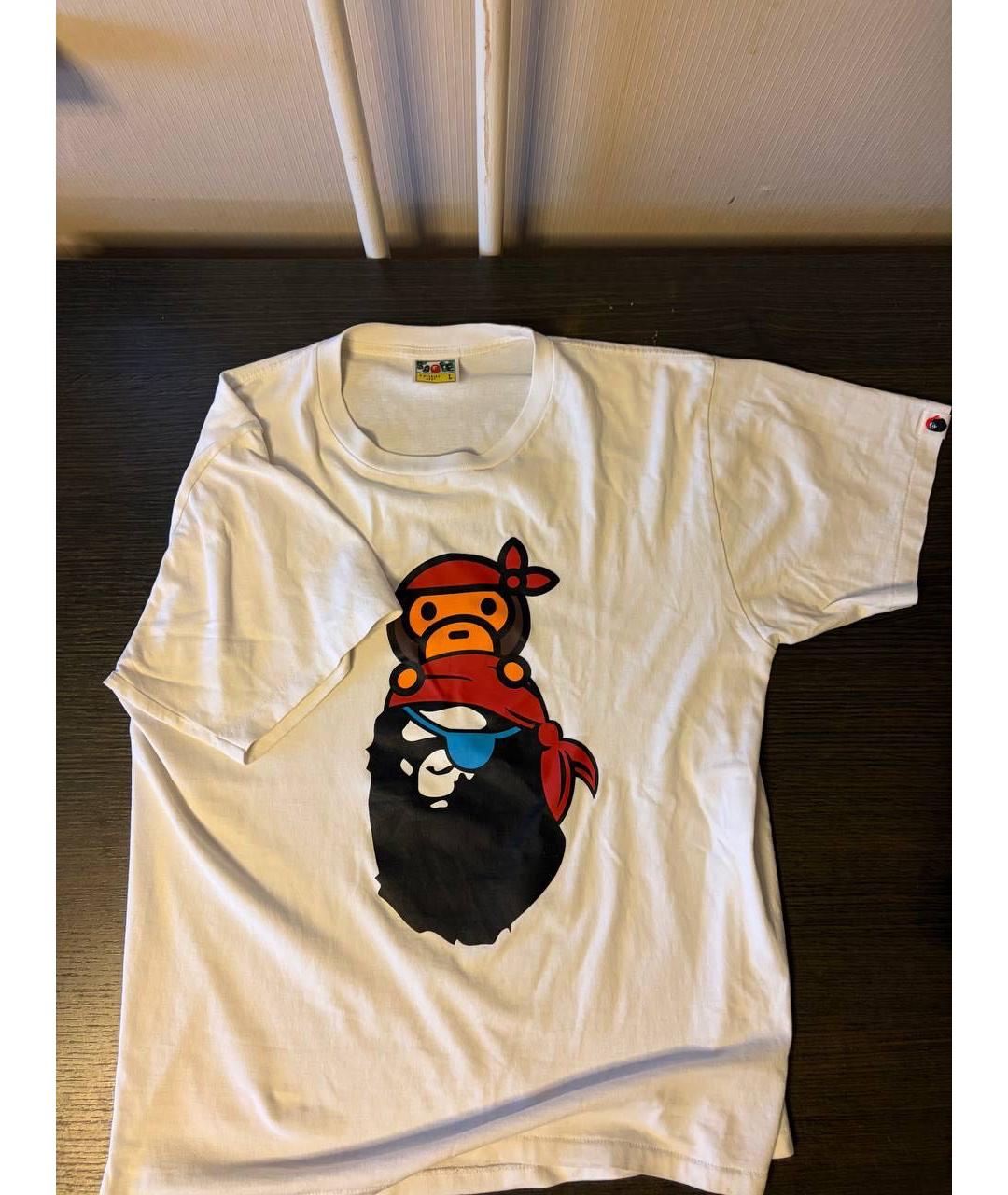 A BATHING APE Белая хлопковая футболка, фото 7