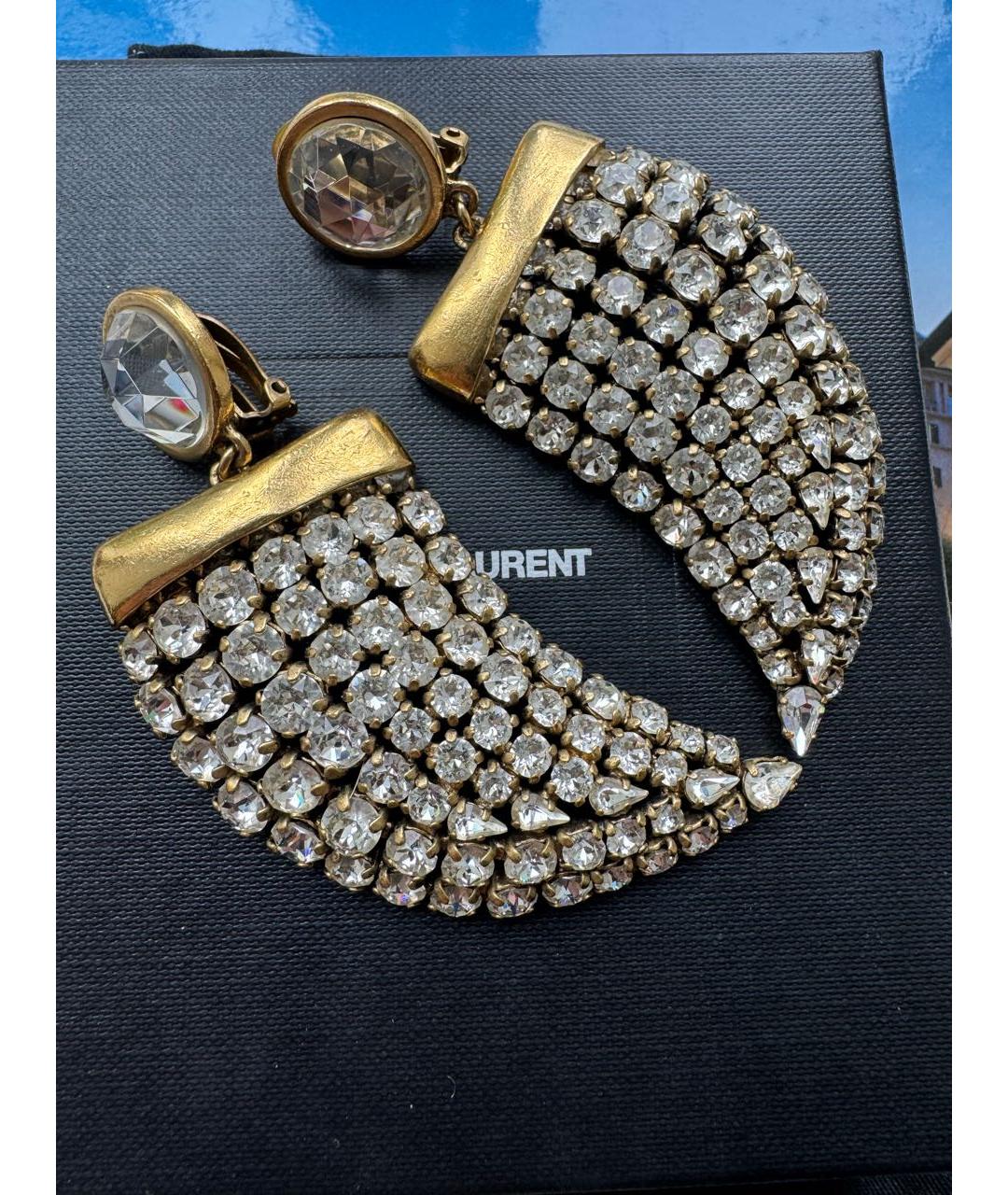 SAINT LAURENT Золотые латунные клипсы, фото 4