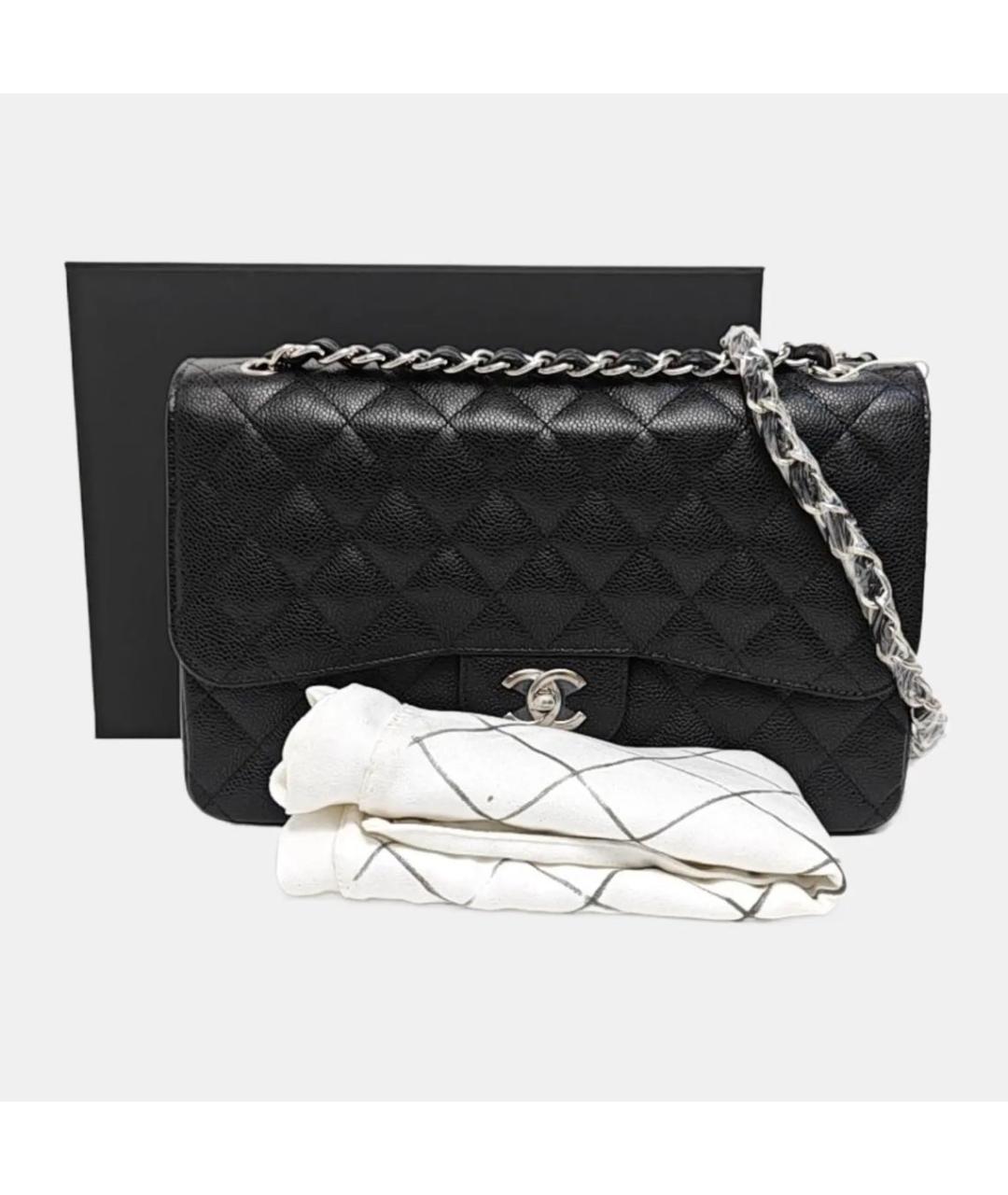 CHANEL Черная кожаная сумка тоут, фото 5