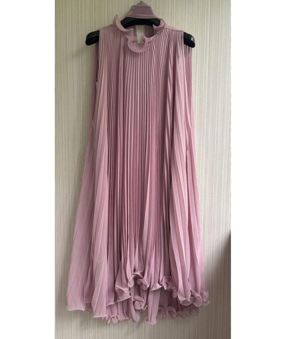 MAX MARA Розовое полиэстеровое коктейльное платье, фото 9