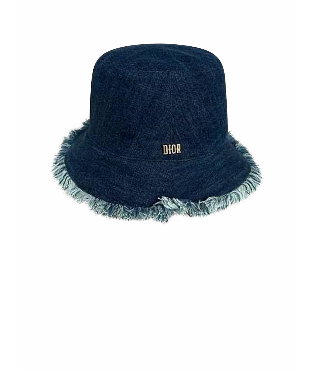 CHRISTIAN DIOR Темно-синяя хлопковая панама, фото 1