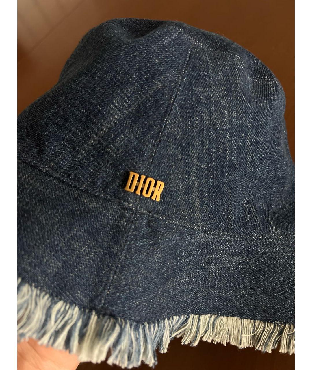 CHRISTIAN DIOR Темно-синяя хлопковая панама, фото 4