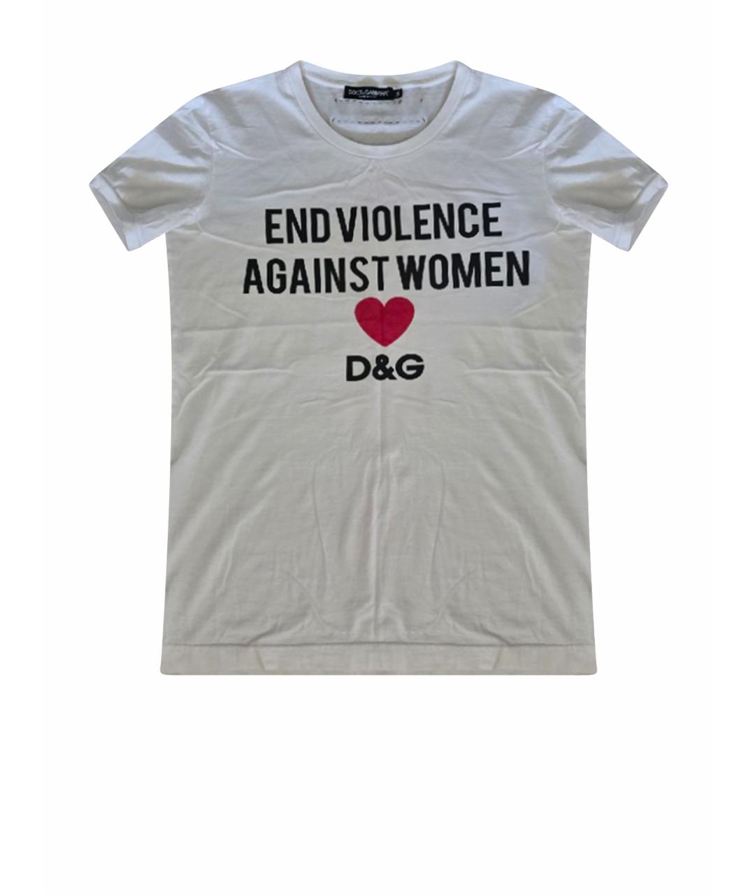 DOLCE&GABBANA Белая хлопковая футболка, фото 1