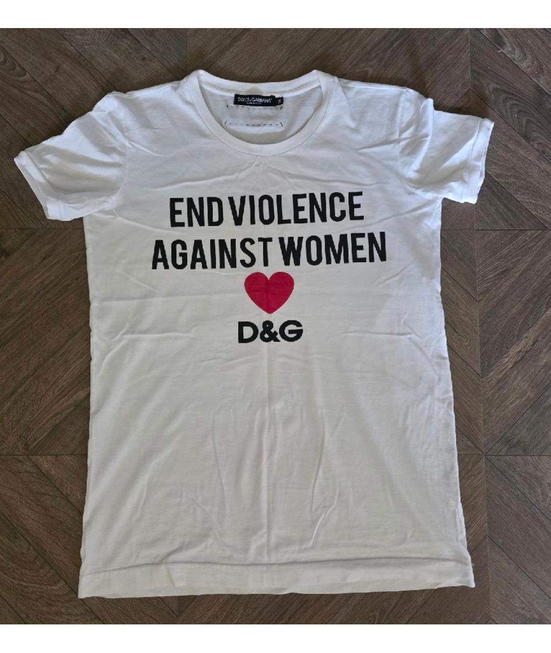 DOLCE&GABBANA Белая хлопковая футболка, фото 5