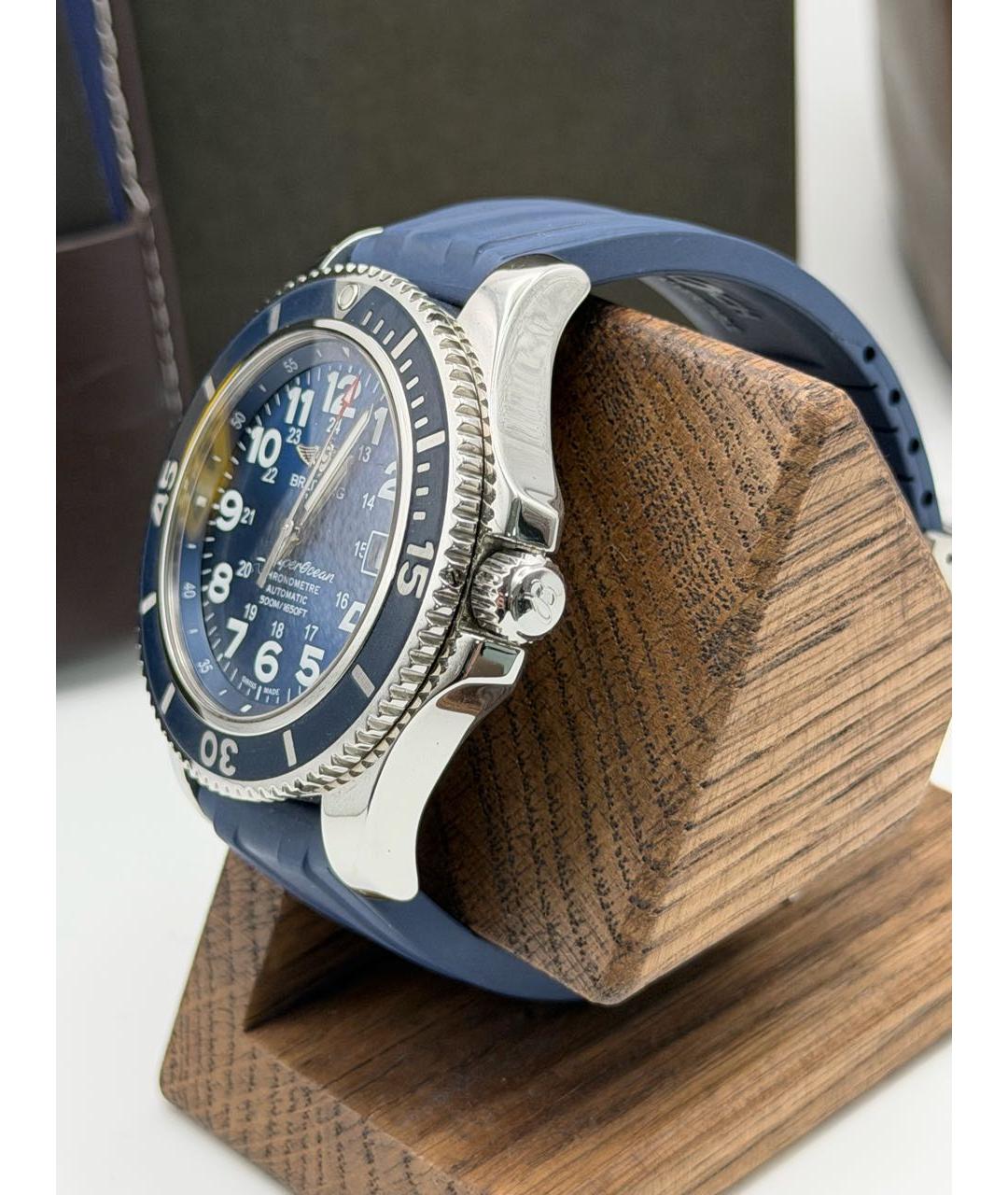 BREITLING SUPEROCEAN Синие стальные часы, фото 8