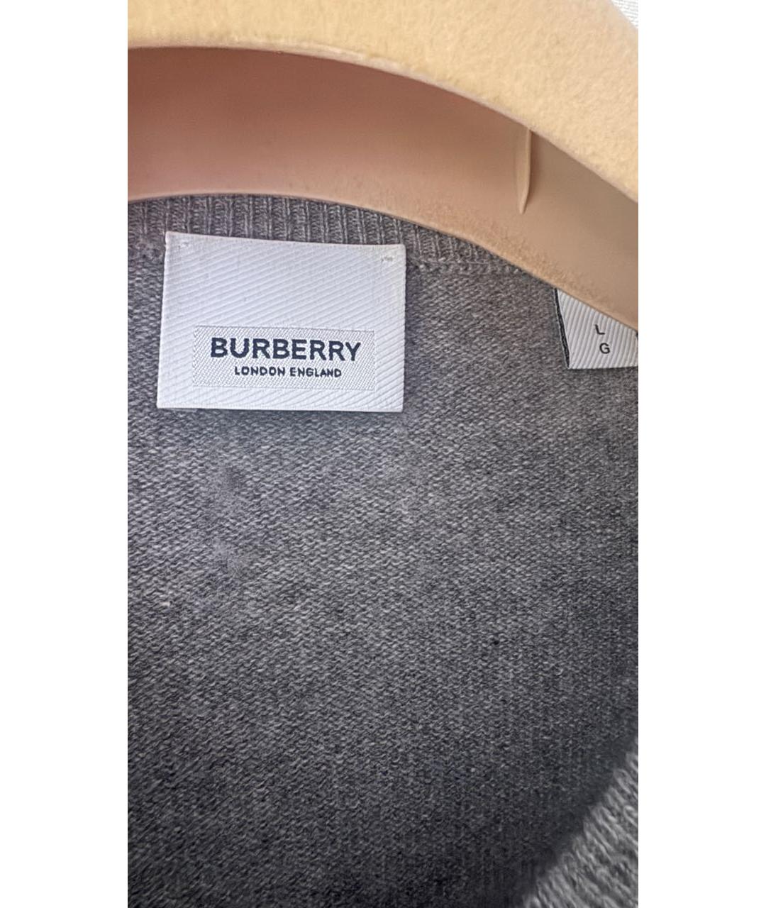 BURBERRY Серый кашемировый кардиган, фото 4
