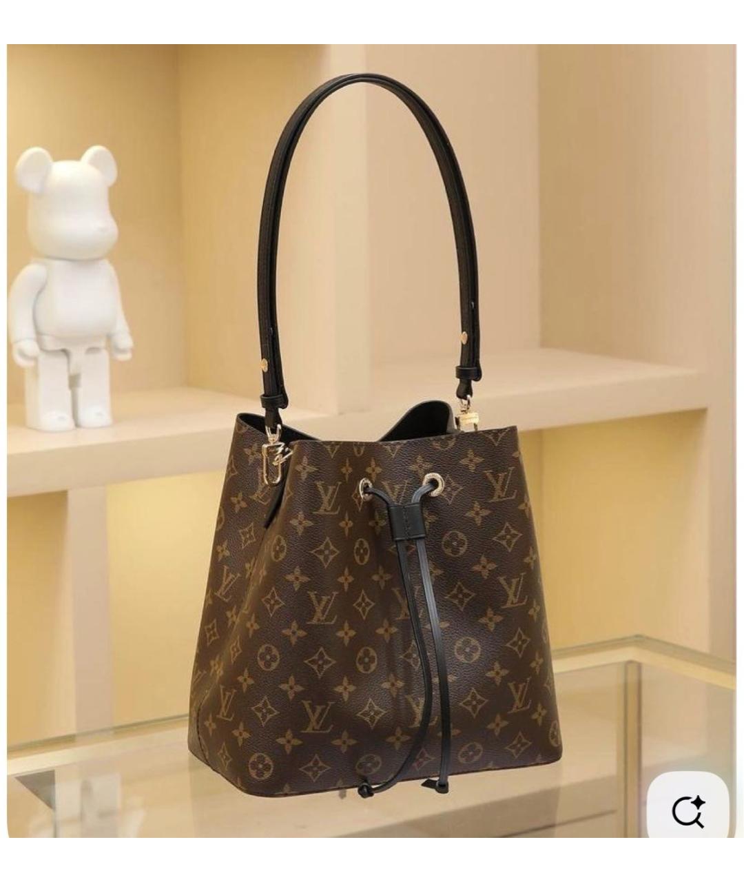 LOUIS VUITTON Коричневая кожаная сумка тоут, фото 9