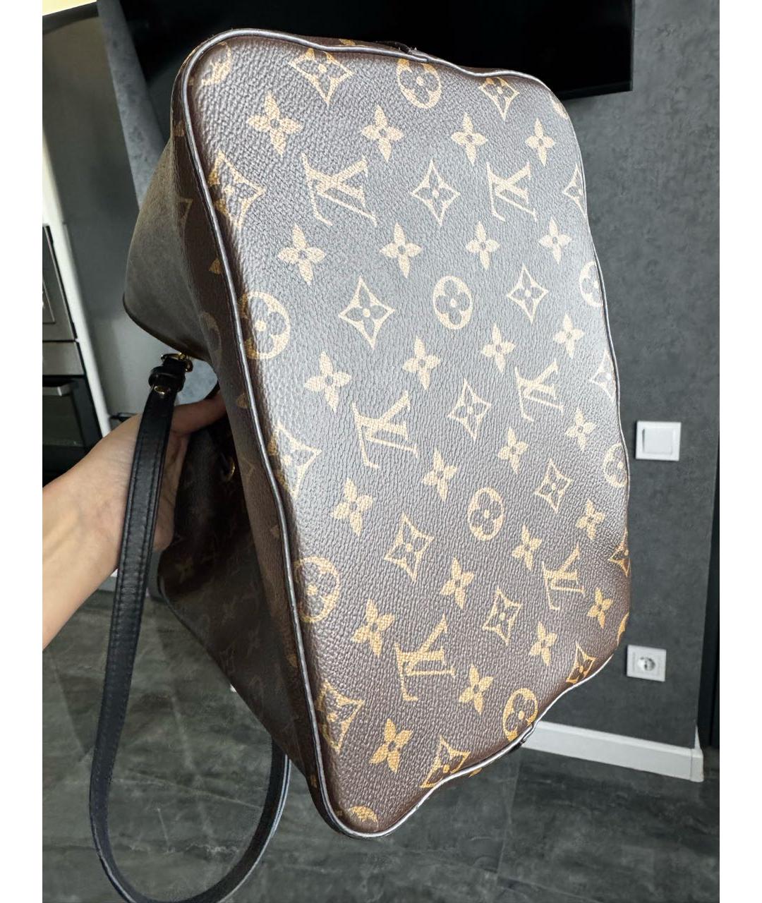 LOUIS VUITTON Коричневая кожаная сумка тоут, фото 5