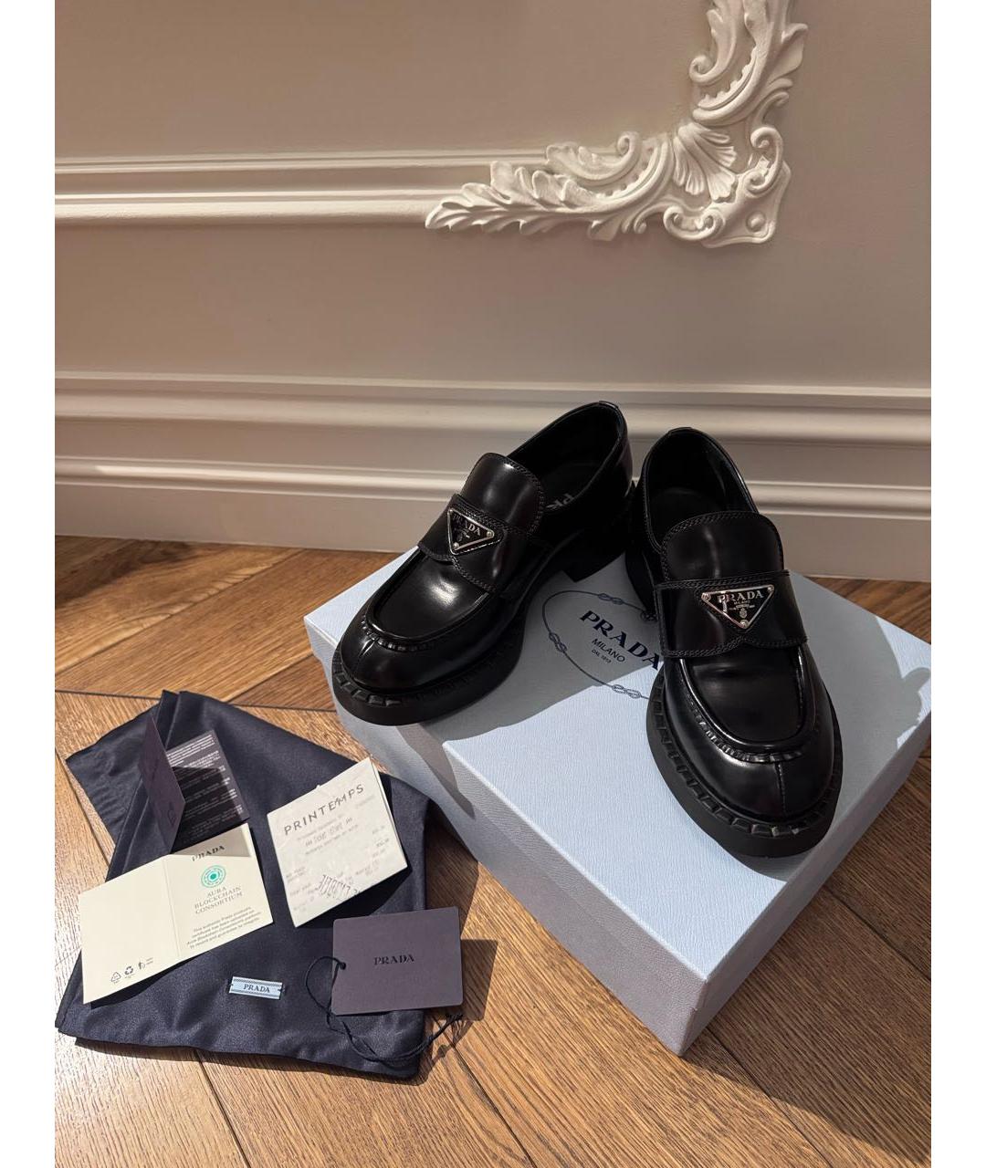 PRADA Черные кожаные лоферы, фото 6