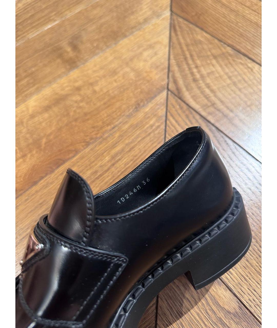 PRADA Черные кожаные лоферы, фото 5