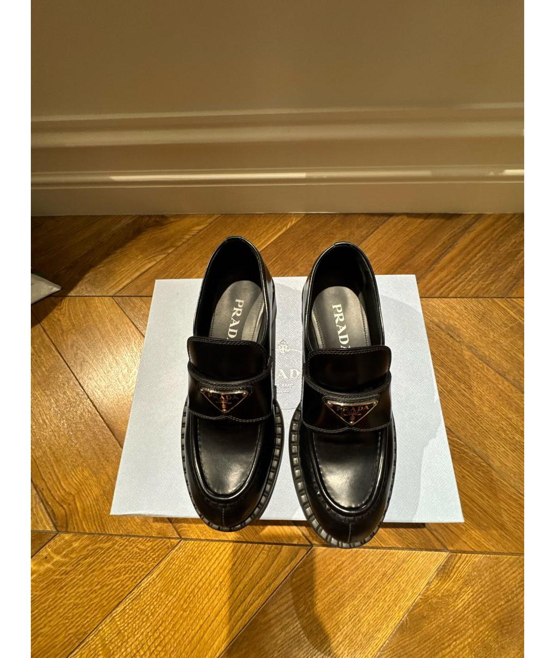 PRADA Черные кожаные лоферы, фото 3