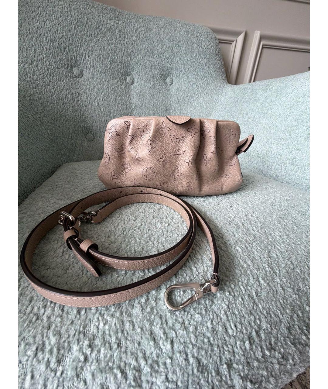 LOUIS VUITTON Бежевая кожаная сумка через плечо, фото 7