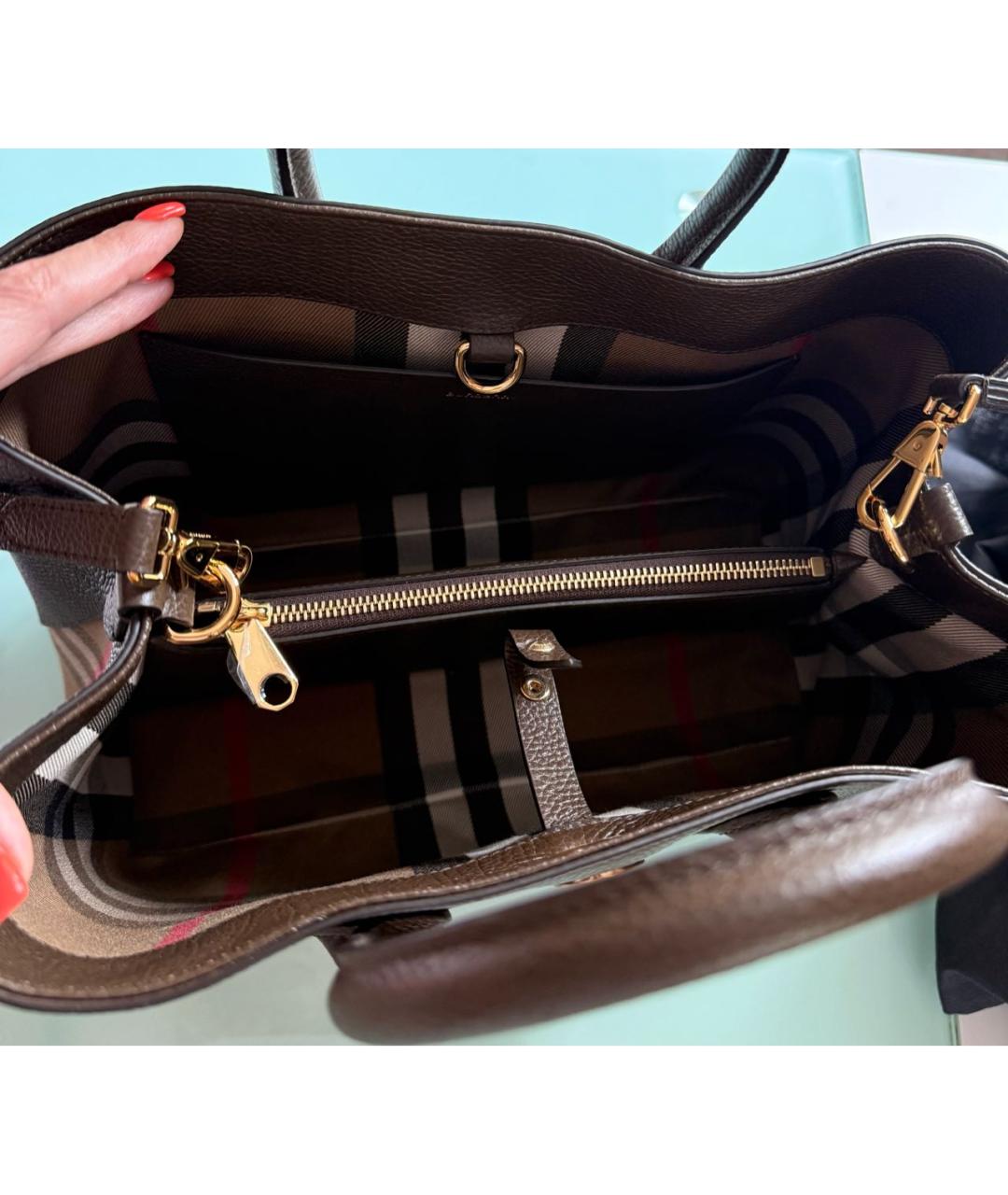 BURBERRY Коричневая кожаная сумка через плечо, фото 4
