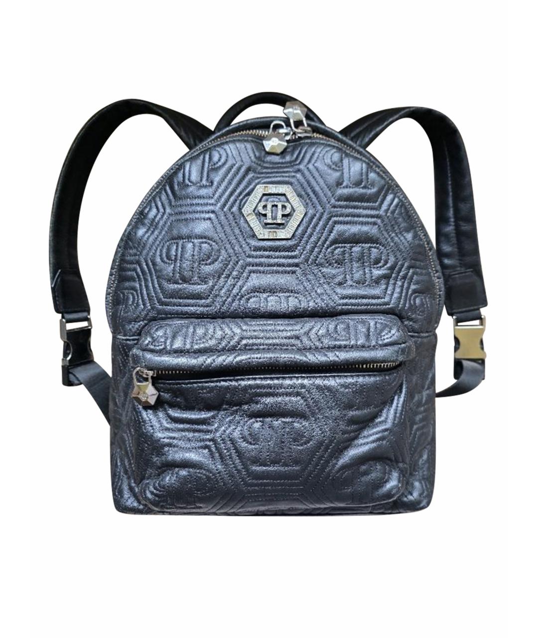 PHILIPP PLEIN Черный кожаный рюкзак, фото 1