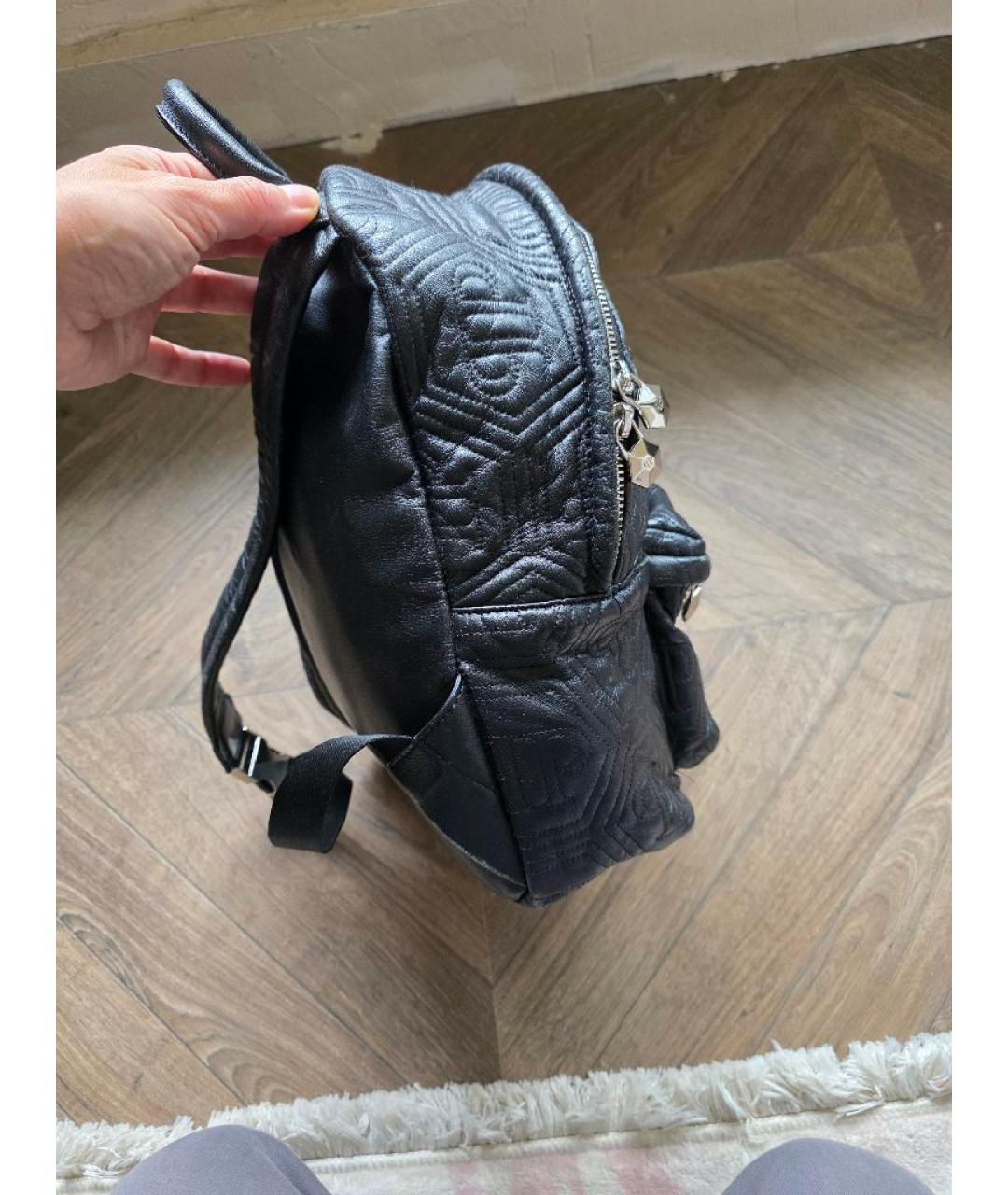 PHILIPP PLEIN Черный кожаный рюкзак, фото 6