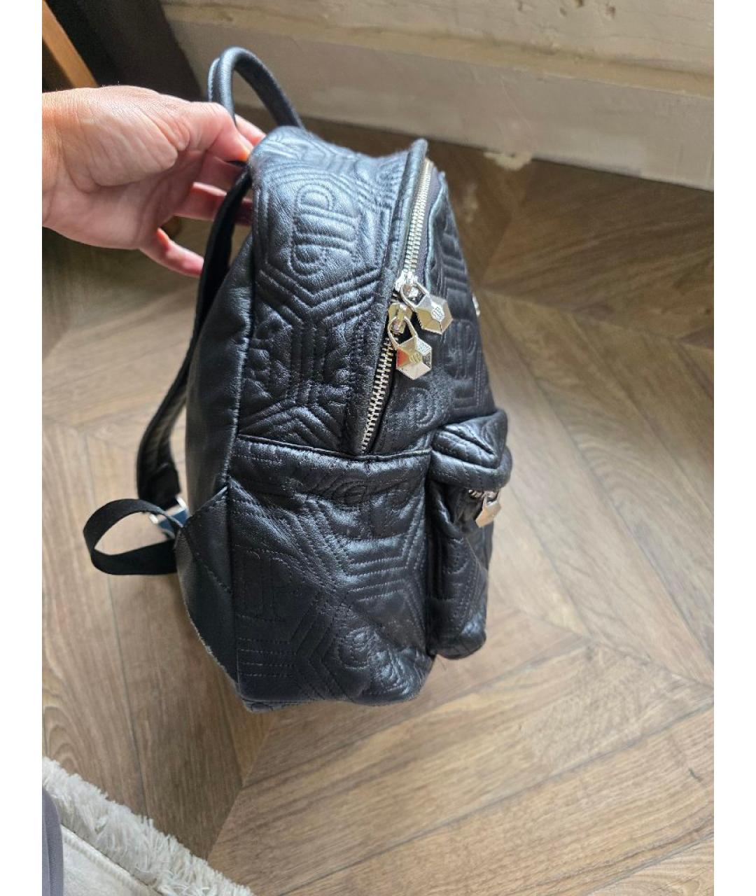 PHILIPP PLEIN Черный кожаный рюкзак, фото 2