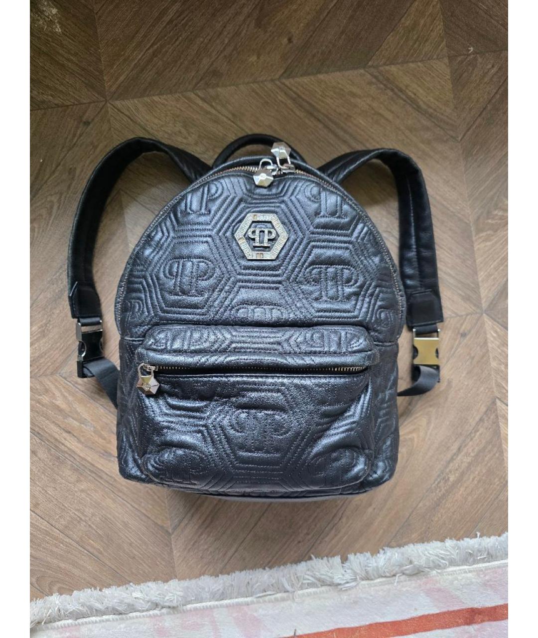 PHILIPP PLEIN Черный кожаный рюкзак, фото 8