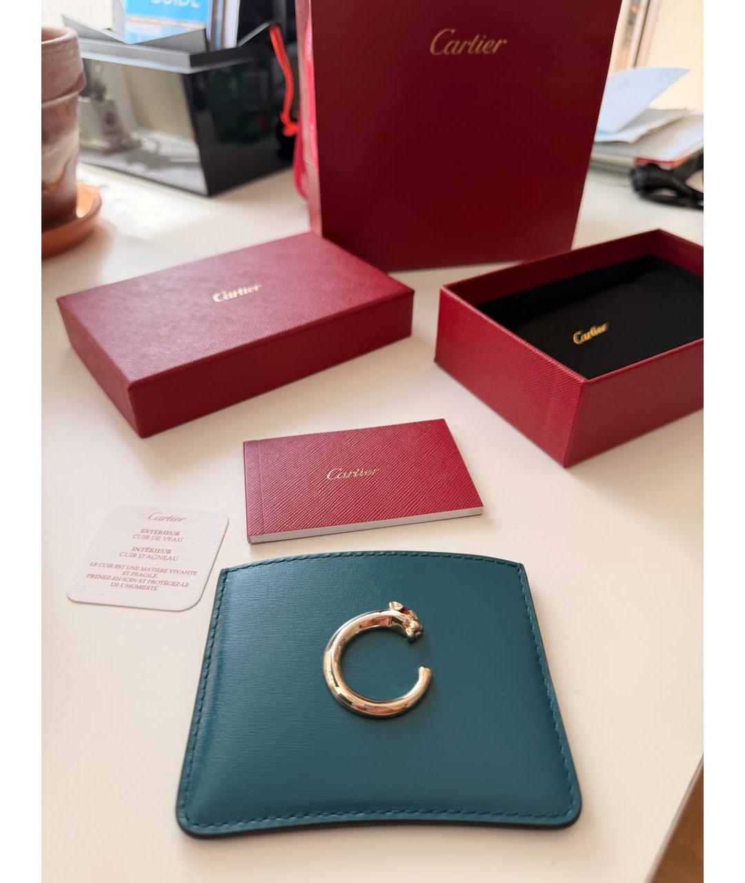 CARTIER Зеленый кожаный кардхолдер, фото 4